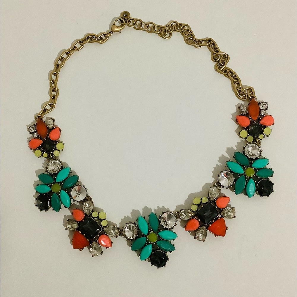 Stella & Dot Retired Elodie Bib Multicoloured Flowers Statement Necklace